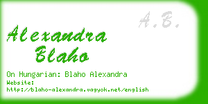 alexandra blaho business card